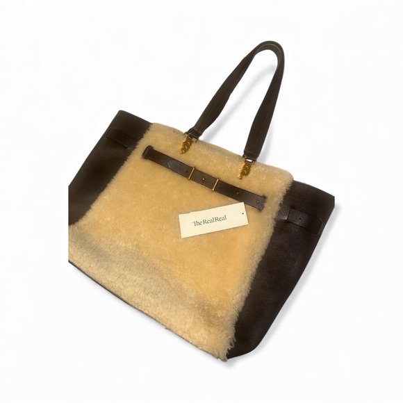 Christian Louboutin Brown and Cream Shearling Shoulder Bag - Picture 14 of 15